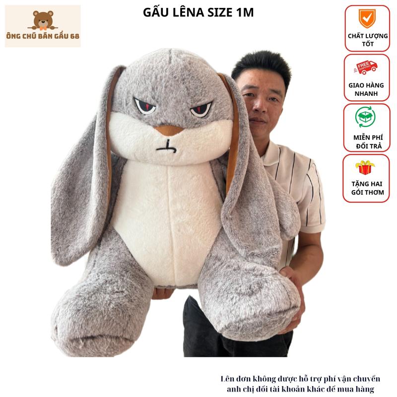 Gấu Bông Thỏ giận dỗi lông mềm mịn đáng yêu hàng QC Thú Bông Thú Nhồi Bông Đồ Chơi Toy Phát Nhạc