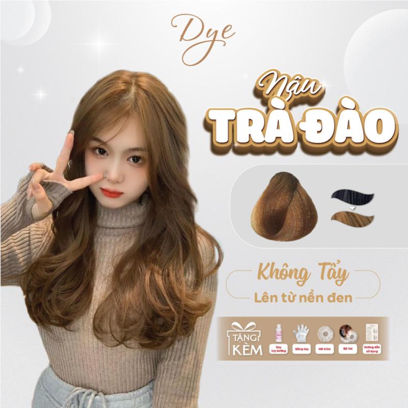  Thuốc nhuộm tóc màu Nâu Trà Đào Dyehair Không cần tẩy tóc Bền màu sáng da Đổi Màu Tóc 