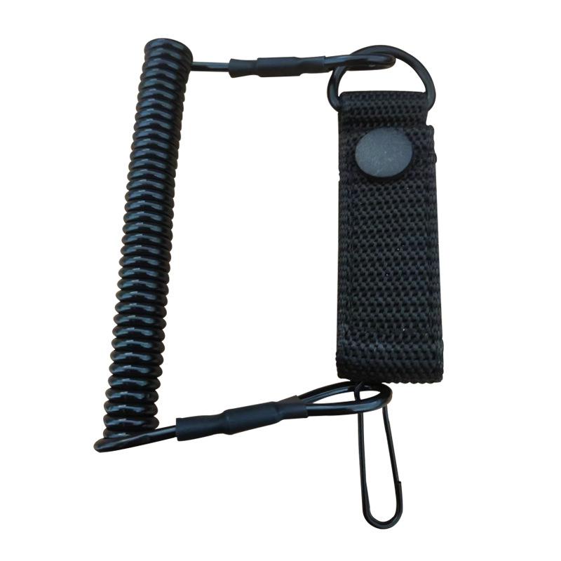 Product Introduction of Tactical Retractable Spring Elastic Rope Buckle Anti-lost Strap Keychain Portable Fishing Lanyard Outdoor Camping Tool Equipment 4