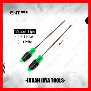 GNT Obeng Gagang Karet 12 Inch Panjang Setting PLUS MIN Screwdriver