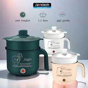 【Javkiech】Panci Listrik Merebus Memasak Mengukus Kukusan Stainless Steel Food Grade 1.2 Liter Low Watt 300 Watt Anti Lengket Tiga Tingkat Pengaturan Daya