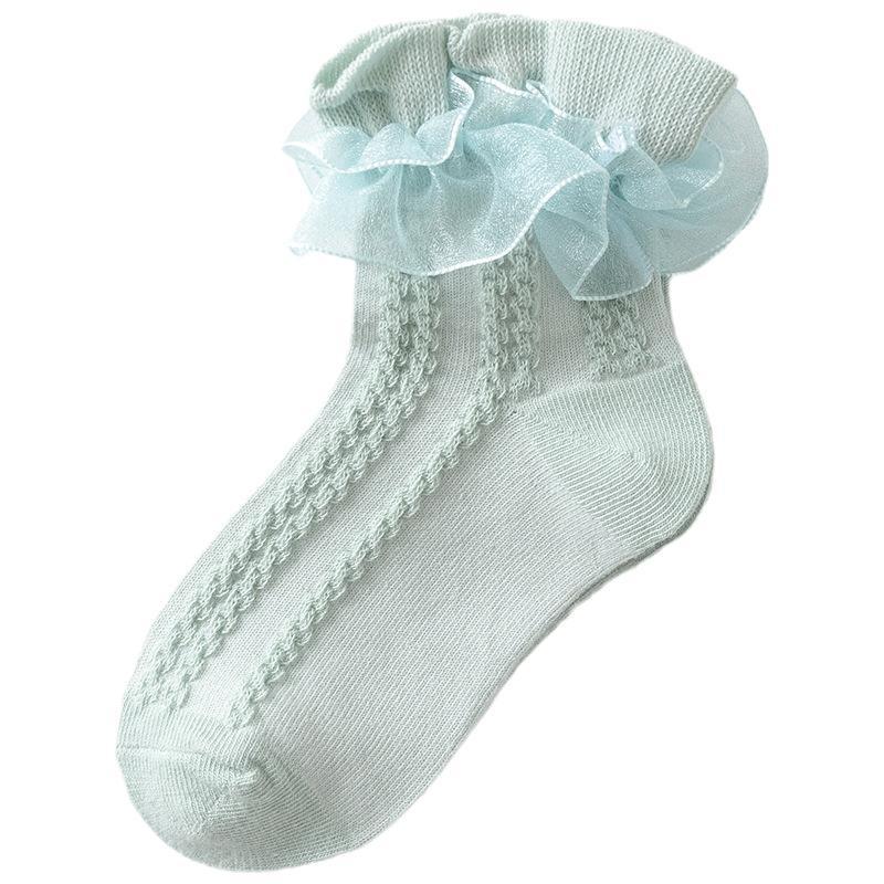 Tất Ren Đôi Cho Bé Gái, Thời Trang Trẻ Em, Công Chúa Khiêu Vũ, Cotton, A23 4