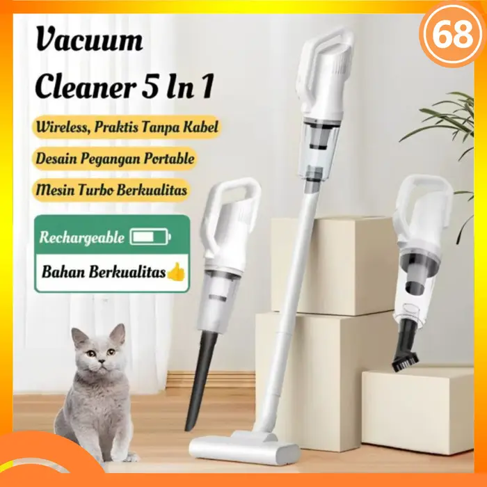 NEW!!! [COD] 2024 Vacuum Cleaner 5 In 1 / Penyedot Debu Rumah Dan Mobil / Vacuum Cleaner Handheld Wireless Portable