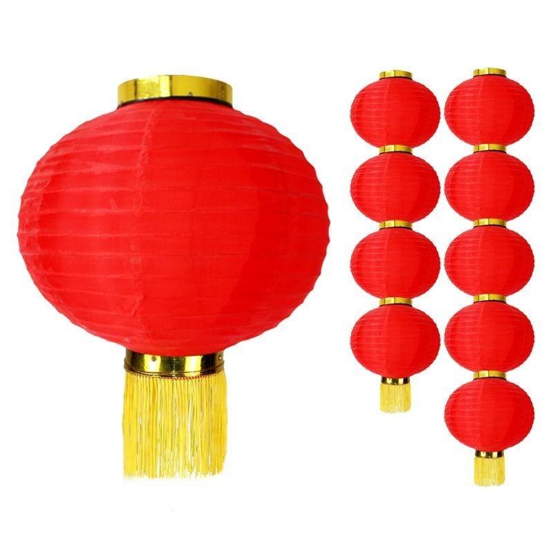 Product Introduction of 8/10/12 Inches Chinese New Year Round Folding Lanterns DIY Portable Red Lantern Hanging Ornaments Spring Festival Decoration 23