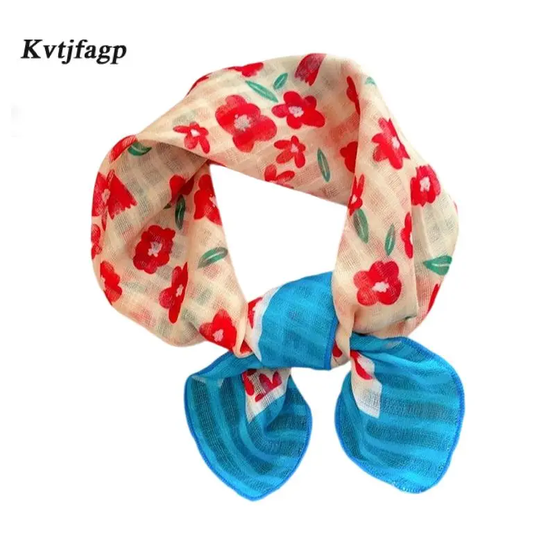 Hair Scarf Head Bandanas for Women Fashion Floral Print Square Scarf Head Scarf Hair Accessories Hair Kerchief
