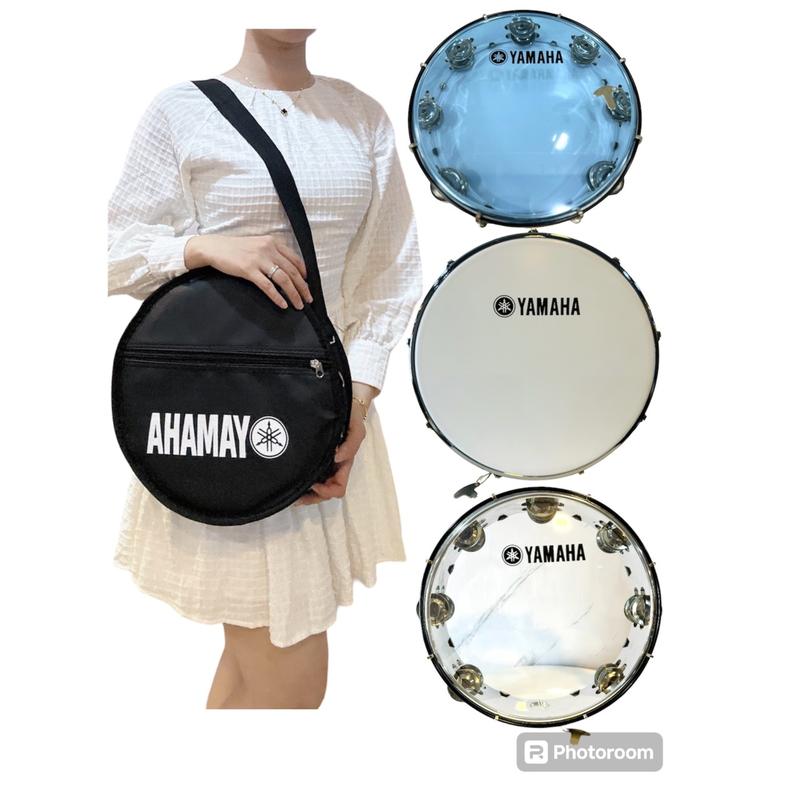 Trống Gõ Bo YMH - Trống Lắc Tay Tambourine INOX Viền đen cao cấp   Trống Lục lạc ( Tặng kèm khóa chỉnh trống) 26cm