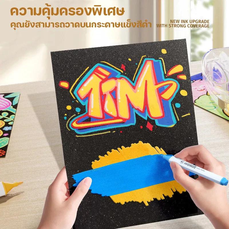 Product Introduction of ️36/48/60/80 สี ชุดปากกาสีอะคริลิคสองหัว ENMY พร้อมกระเป๋าพกพา ใช้ได้กับพื้นผิวหลากหลาย 28