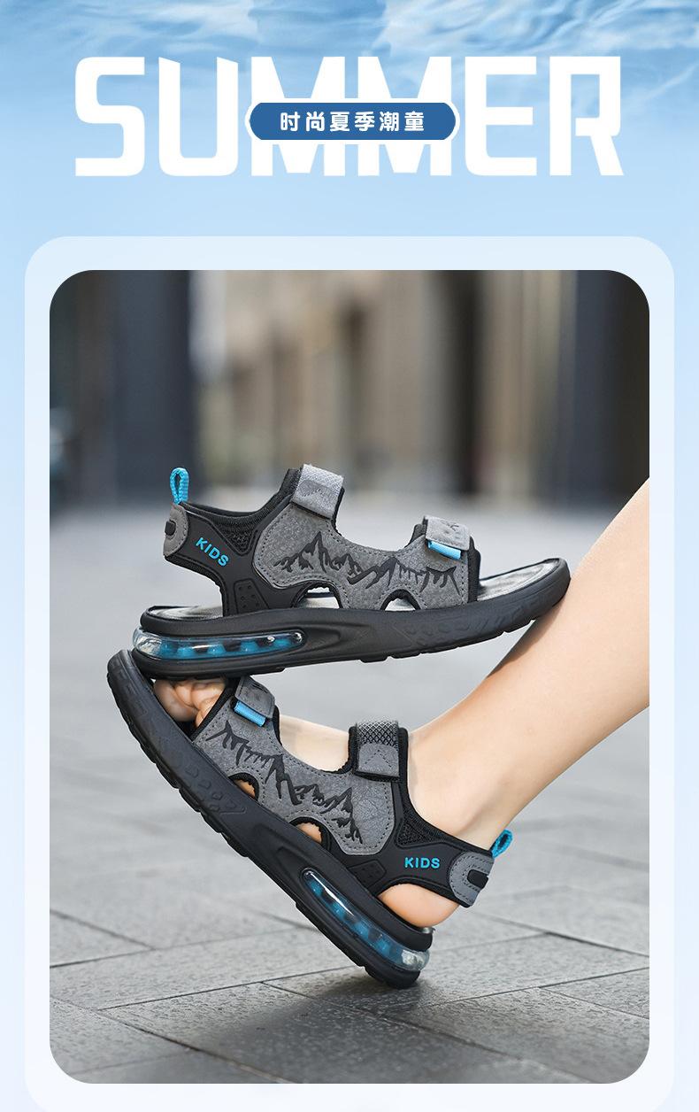 Product Introduction of Children's Sandals Boy's Beach Shoes Summer New Foreign Trade Sandals Boys Medium and Big Children Children's Sandals Soft Bottom Air Cushion 3
