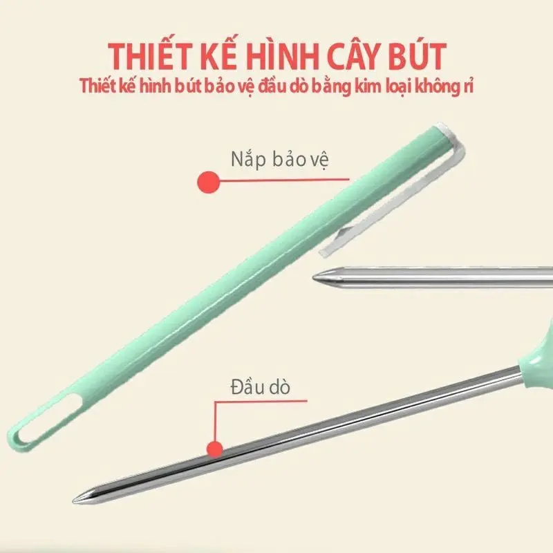 Nhiệt kế điện tử Kichilachi/ Misuta đo nhiệt độ nước,sữa,thức ăn an toàn cho bé và gia đình - Babibo 7