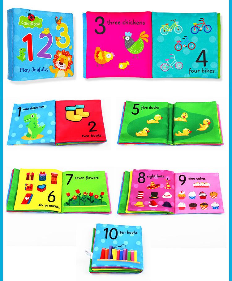 Product Introduction of Lakarose Cloth Book Baby Early Education Toy Animal Cloth Book Toddler Enlightenment Toy Tear-Resistant Pop-Up Cloth Book 11