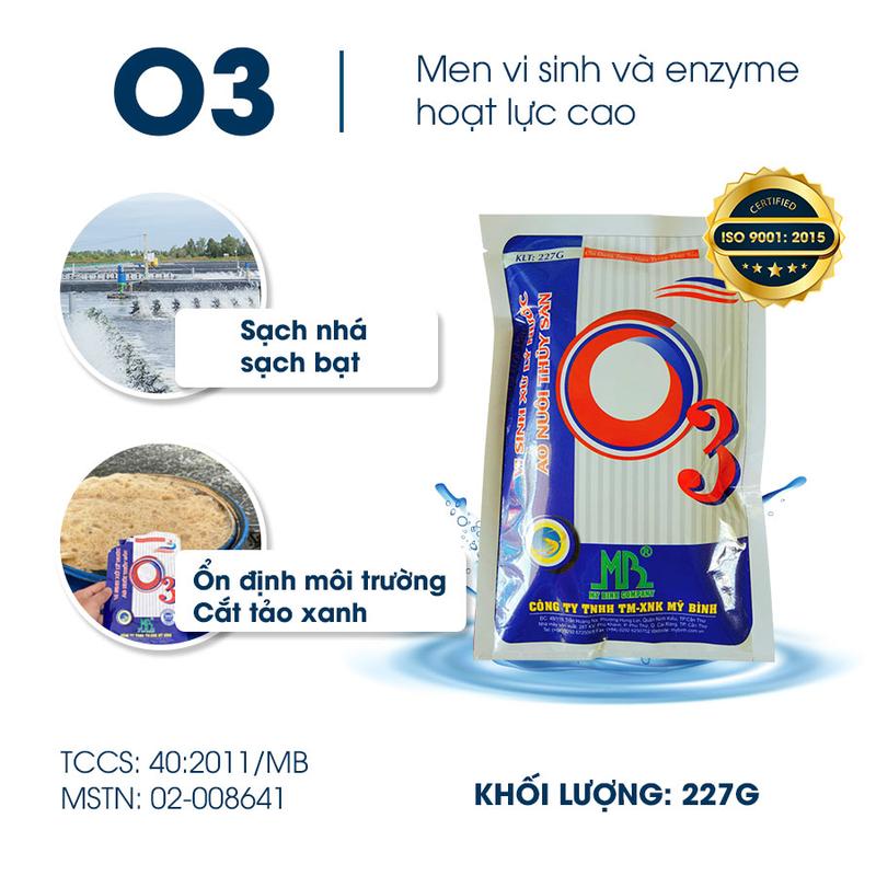 Men Vi Sinh O3 - Xử lý nước ao nuôi, tạo màu tảo khuê, ổn định môi trường nước, ổn định pH, cắt tảo xanh 0