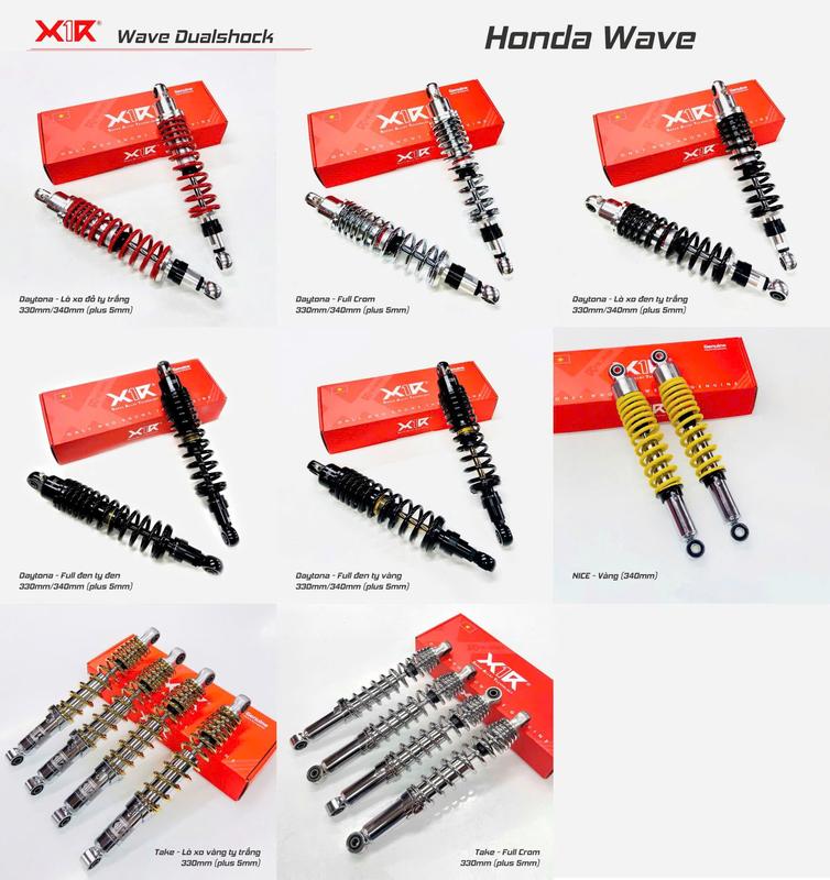 PHUỘC (GIẢM XÓC) X1R - KIỂU DAYTONA TĂNG CHỈNH REBOUND cho Wave /blade /future /Airblade /Sirius
