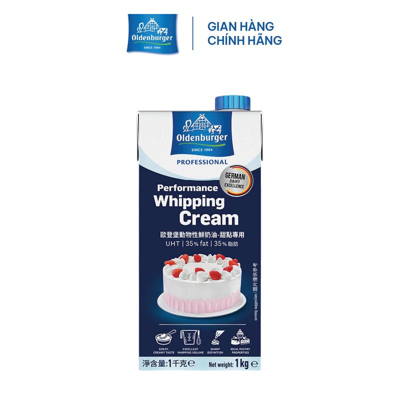 Kem sữa tươi tiệt trùng hiệu suất cao hiệu Oldenburger, 35% béo, (hộp 1kg) 1