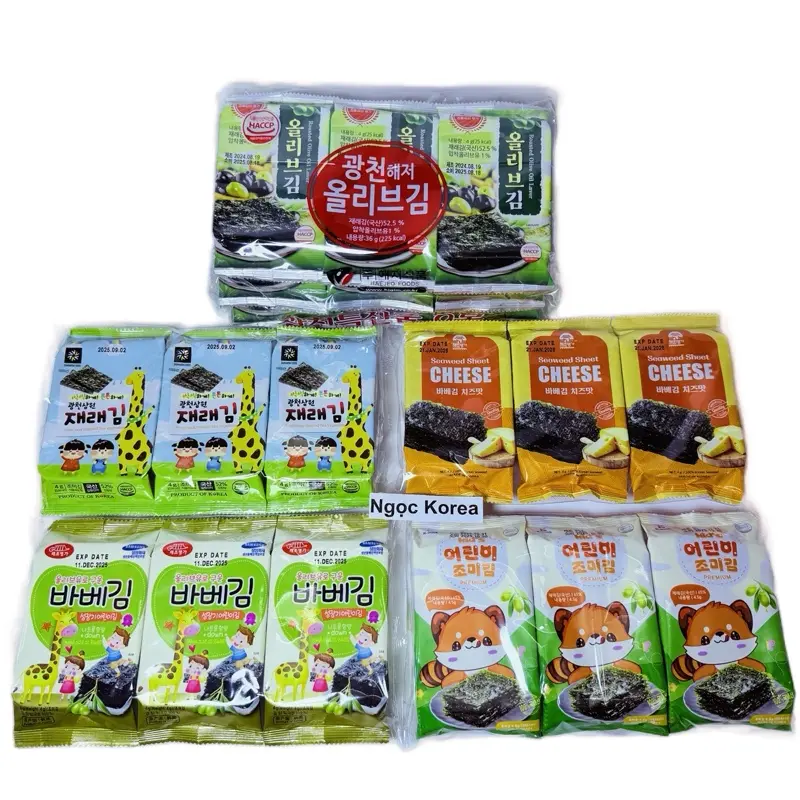 Combo 18 gói rong biển cuộn cơm cho bé, lá kim ăn liền cuộn cơm cho bé, rong biển ăn liền