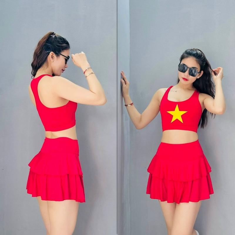 Product Introduction of [Nhiều mẫu] Áo Thể Thao Nữ Bra Croptop Áo Cờ Đỏ Sao Vàng Việt Nam Thun Lạnh Cao Cấp Chạy Bộ Sport Tập Gym Tập Thể Dục Yoga 14