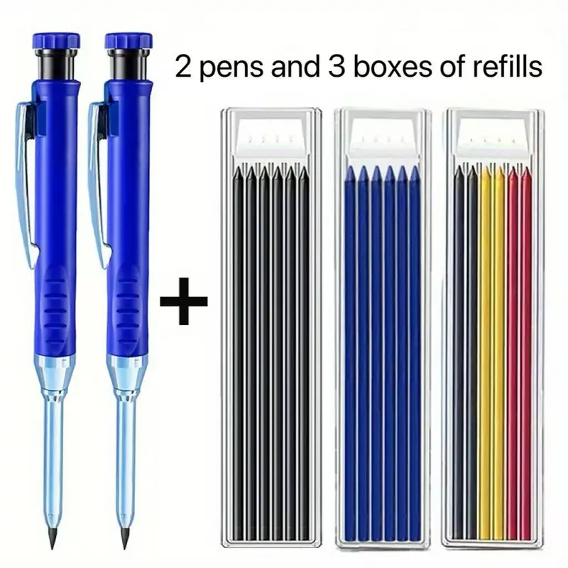 Automatic Pencil Set, 5 Counts/set Including 2 Counts Pencil & 3 Counts Lead Refill,  Mechanical Pencil for Woodworking, Architecture, Drawing 7