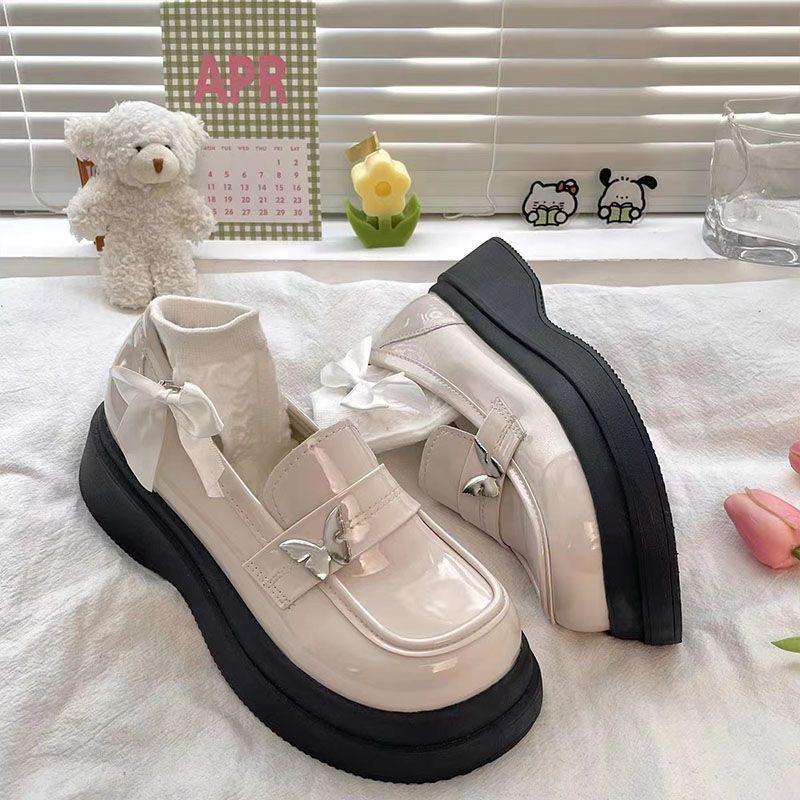 Giày Mary Jane, Giày Lười Phong Cách Anh Quốc Niche, Giày Lười, Dành Cho Nữ, Bề Mặt Đế Dày, Giày Da Muffin Cổ Điển Thời Trang, Mùa Lò Xo Mới 2024 3
