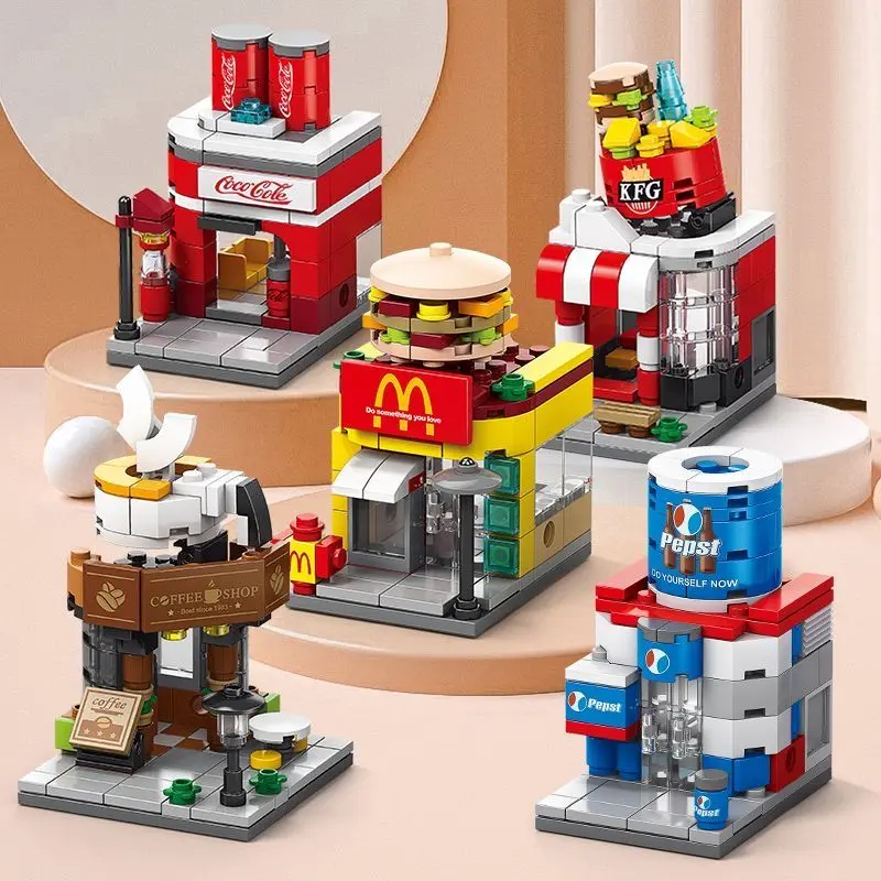 Tương thích với Lego Variety Chế độ xem phố Khối xây dựng Các hạt nhỏ của trẻ em Thành phố Câu đố xây dựng Lắp ráp Quà tặng ngày lễ cho bé trai và bé gái 7