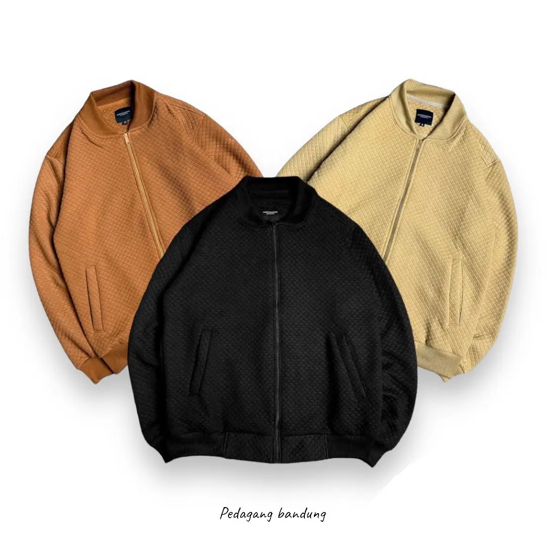 Outer jaket bomber comfy diamond dewasa Kain Lembut Panjang Tebal Pria Fleece