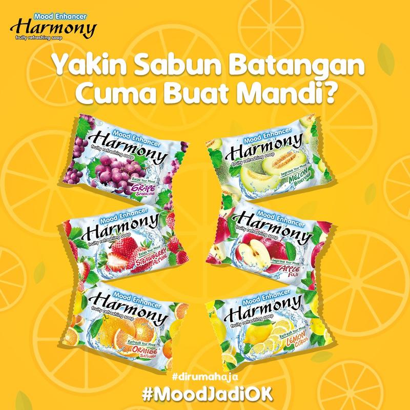 Sabun Mandi Harmony Batang (Jual Eceran) - Aroma Buah Lemon Orange Wanginya  Tubuh  Soap Mencerahkan Tangan Membersihkan 2