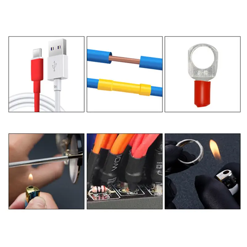 Bộ Phân Loại Ống Co Nhiệt Cách Điện, 100 Cái, Dây Co, Bọc, Vật Liệu Thân Thiện Với Môi Trường, Dễ Sử Dụng, 5 Kích Cỡ 5
