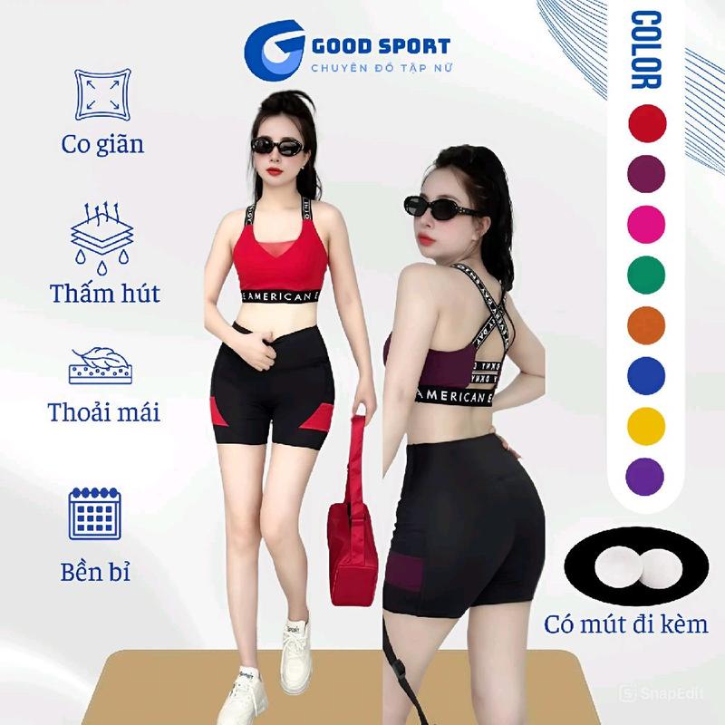 Bộ đồ đùi áo bra tập gym yoga aerobic nữ
