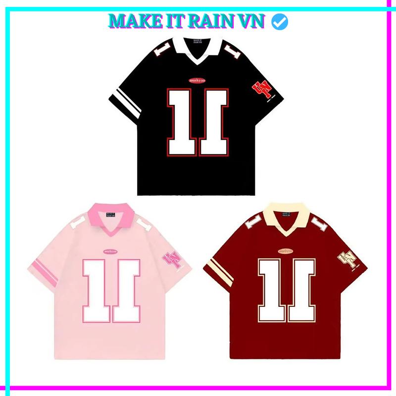 [MUA ÁO CÓ QUÀ] Áo Polo Nam Nữ SỐ 11 Make It Rain, Áo có cổ trụ Unisex Form Rộng Top Menswear