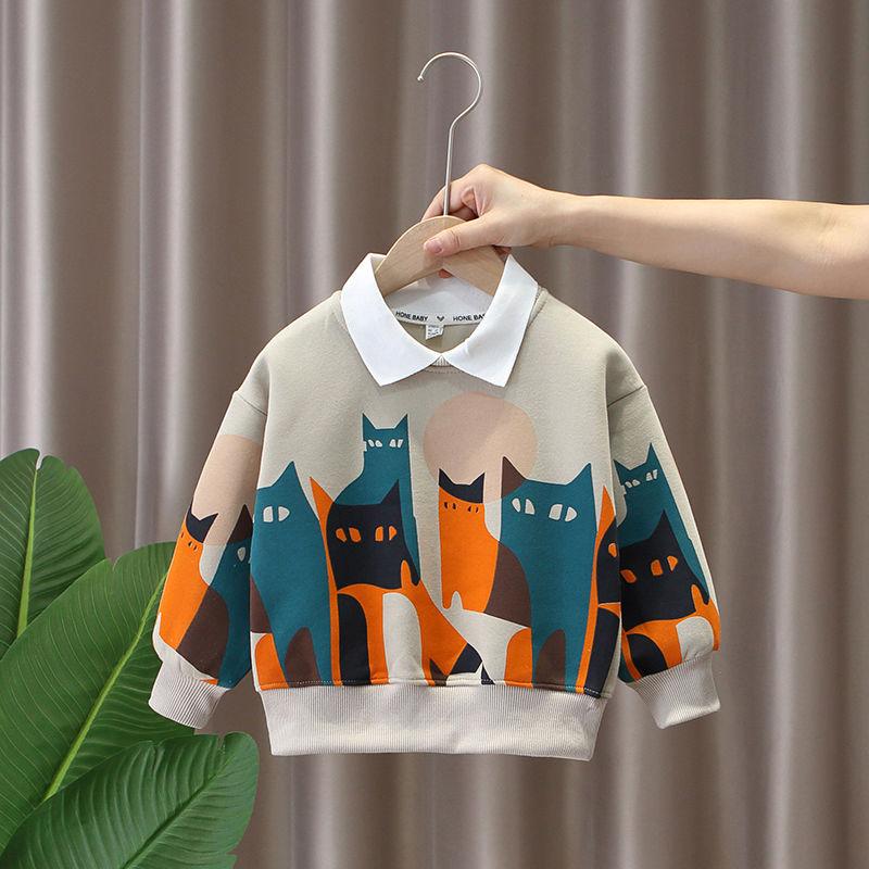 Product Introduction of Áo Len Có Ve Áo, Quần Áo Trẻ Em Bé Trai, Hàng Mới Về Mùa Xuân Và Mùa Thu 2024, Cơ Sở Hoạt Hình Thường Ngày Cho Trẻ Em, Dài Tay, Áo Phong Cách Phương Tây Đẹp Trai 1