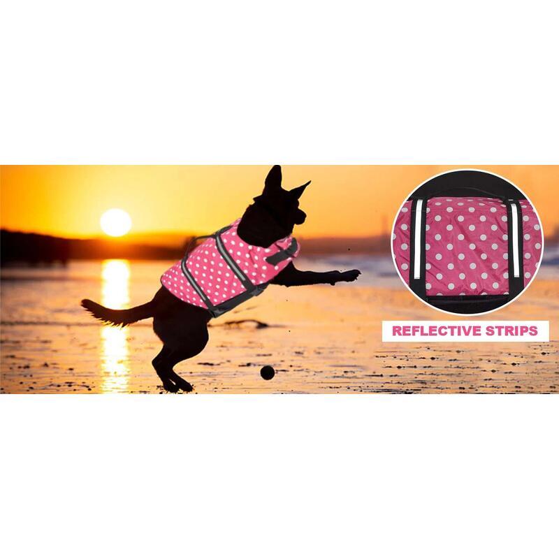 Product Introduction of Ripstop Reflective Adjustable Life Jacket Dogs with Rescue Handle for Swimming 5
