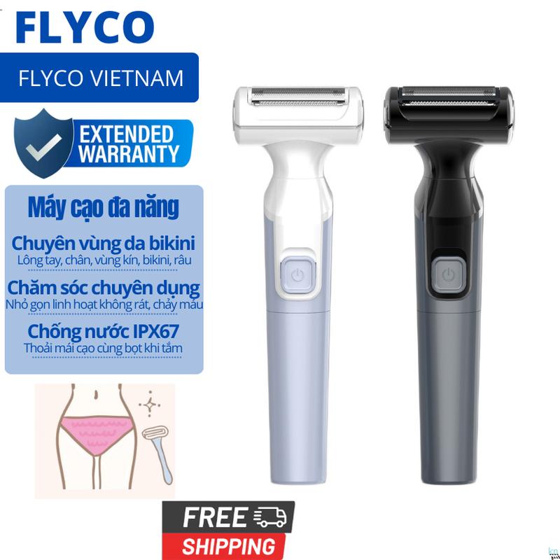 Máy Cao Lông Toàn Thân Đa Năng Chuyên Dụng Vùng Bikini Tay Chân Mặt Nách Cạo Râu Không Gây Rát Chảy Máu Chống Nước Flyco - Cao Cấp - thay thế kem tẩy triệt lông kín dao phụ nữ điện mày mini lạnh bút mũi lam nam tỉa vĩnh viễn