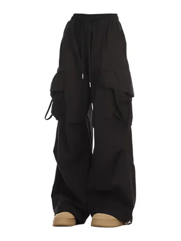 Quần Túi Hộp Ống Rộng Haven Studio chất kaki form rộng bigsize màu đen trắng Pants quan jogger big Sport Thể Dục 3