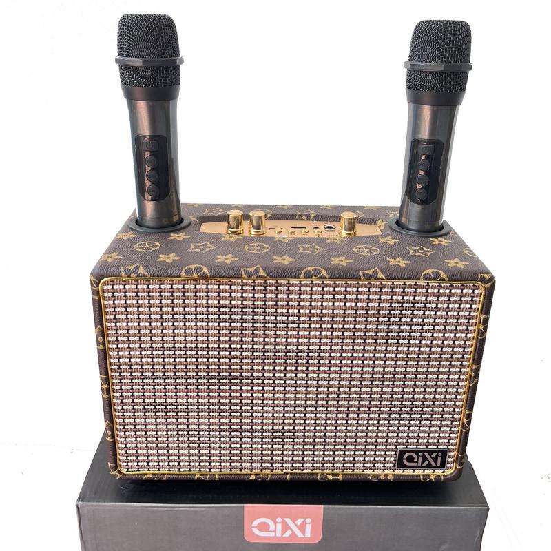 Loa Bluetooth SK-2036, Hát Karaoke có Mic Không dây, Công suất lớn, Âm thanh siêu đỉnh, Vỏ gỗ bọc da - Bảo hành 6T