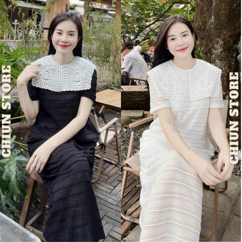 Váy Bầu Đầm Bầu Tiệc Ren Dáng Dài Cộc Tay Mùa Hè Mặc ĐI Làm Đi Chơi Đều XInh M863 Chiun Store Freesize 50-70kg Nữ Women Dress thun suông  cho bà