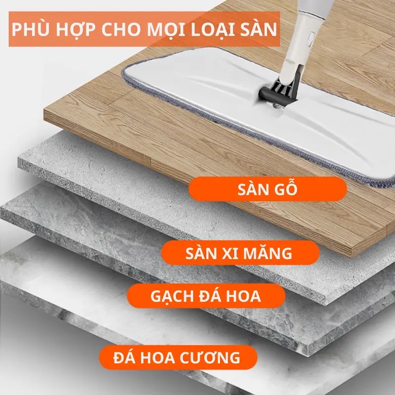 Cây lau nhà phun sương Aurora - Chổi lau nhà thông minh xoay 360 độ - Cây lau nhà thiết kế sáng trọng Lau Sàn Làm Sạch thùng nhựa abs có thể xoay Sheepskin Có tay cầm Cotton 6