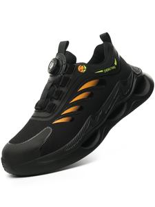 Men's Casual Lace Up Low Top Work Shoes, Lightweight Breathable Comfortable Anti-smash Anti-puncture Shoes for Daily Wear, Fashionable Shoes for Men