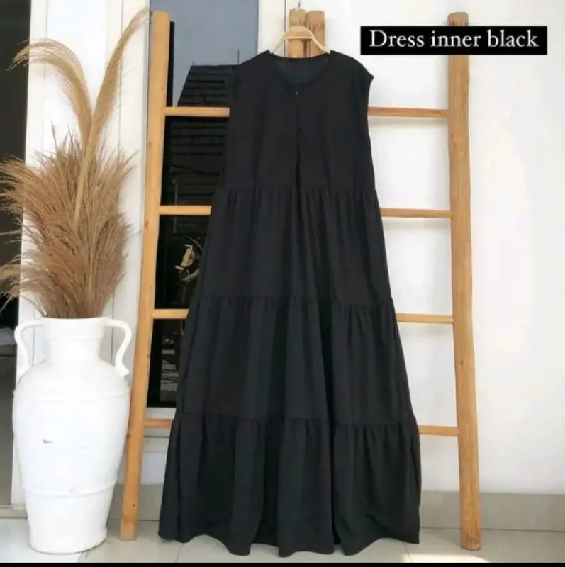 INNER DRESS SINGLET REMPEL / INNER GAMIS REMPEL JERSEY BUSUI TANPA LENGAN 3