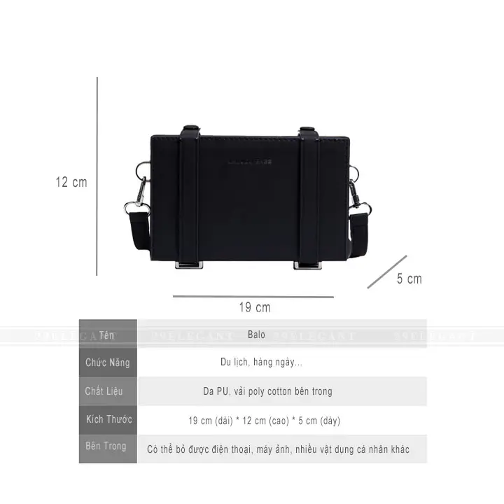 Túi Đeo Chéo Da PU Dáng Vuông Thời Trang Cao Cấp, Hàng Xuất Chất Lượng, Túi Đeo Vai Da PU Phong Cách Hàn Quốc Bag 6