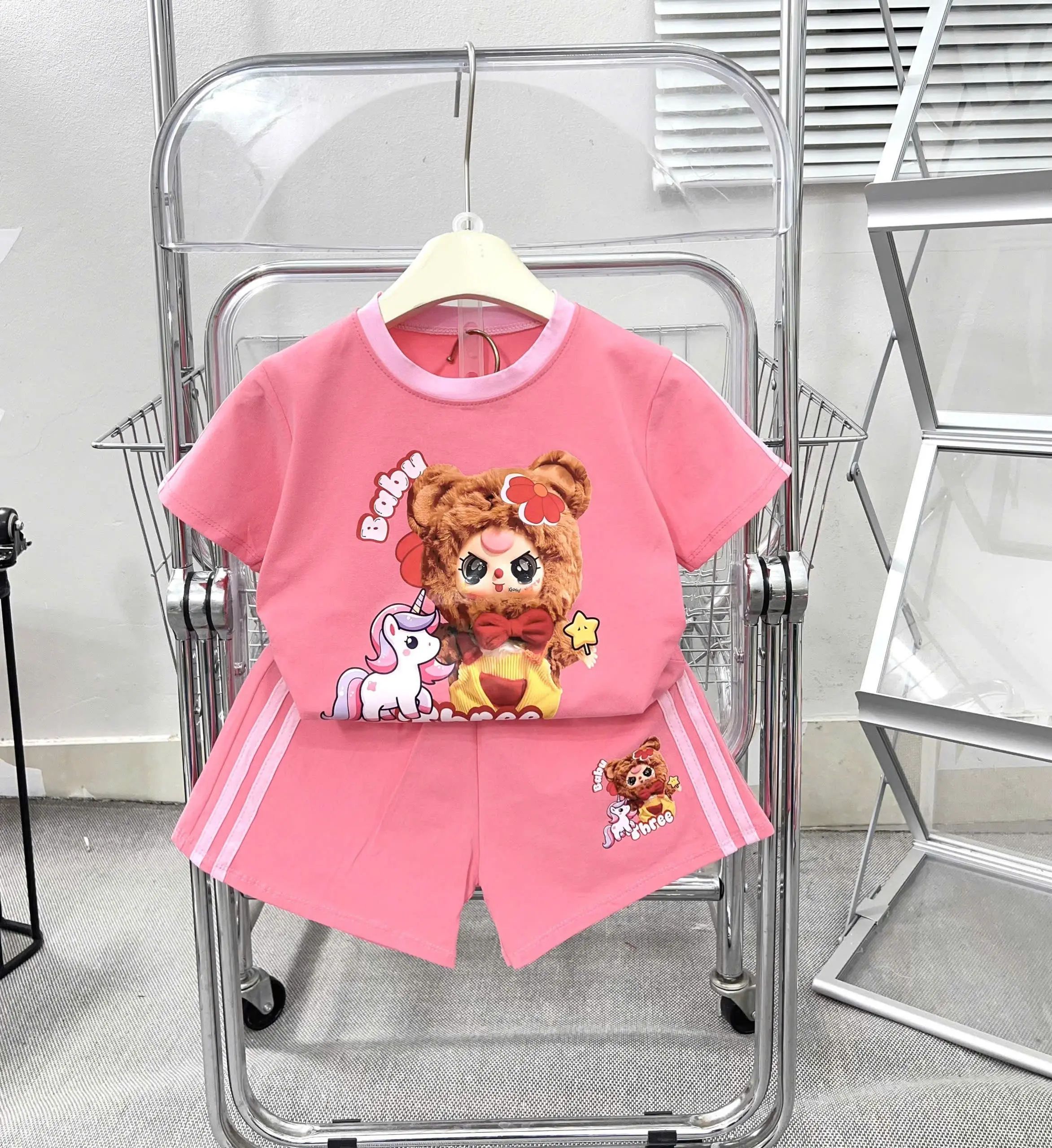 12-36kg Bộ quần áo cotton mềm mát PHỐI 2 KẺ SỌC BABY THREE