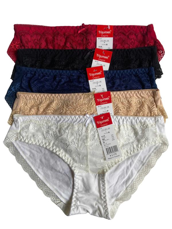 Quần lót nữ cotton LẺ CHỌN MÀU (CÓ REN MÔNG) Women Trắng