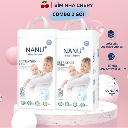 [Combo 2 gói 100 mi ếng] Bĩm Tã quần Nanu cao cấp 100 miếng size M100/L100/XL100/XXL100/XXXL100 Em bé Trẻ sơ sinh Trẻ mới tập đi Bé gái Bé trai Cho Bé