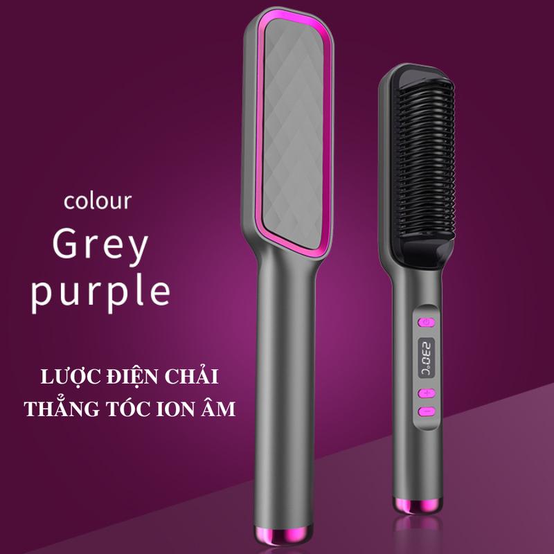 Lược điện chải thẳng tóc ion âm BR01-Model LCD cao cấp, tạo kiểu chuyên nghiệp máy uốn duỗi tóc, máy làm xoăn ép thẳng Máy Uốn Tóc