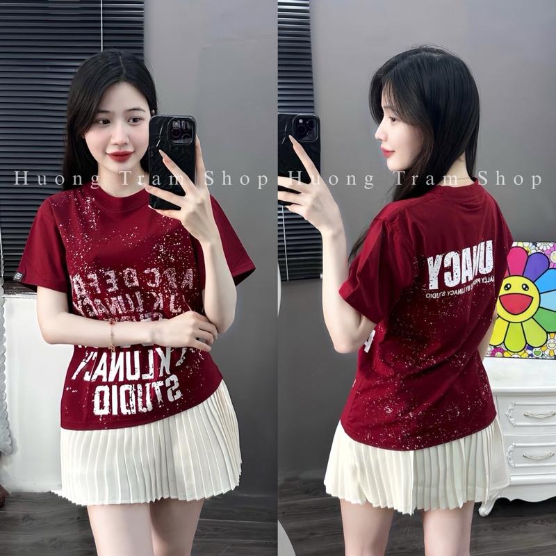 (Deal mở bán )-  Áo thun babytee 35-55kg , cotton 4 chiều mềm mịn - Nhiều Chữ , Form 35-55kg , Có may nẹp cổ và may cầu vai,  Nữ Top Women