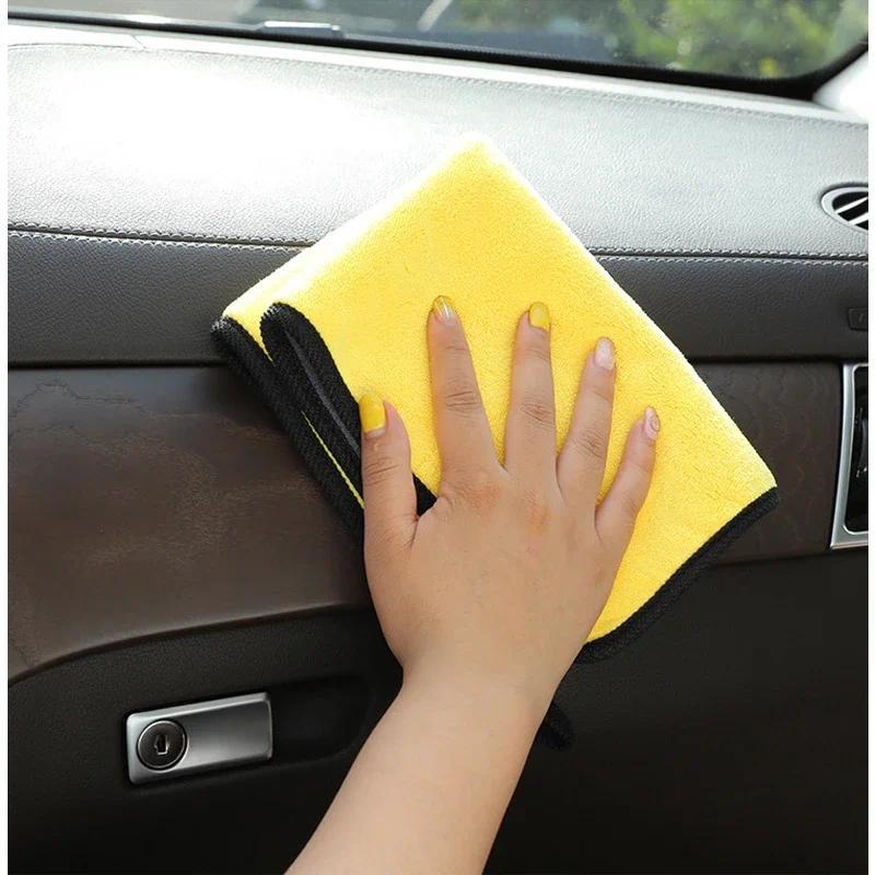 Product Introduction of 30x30/60CM Auto Car Wash Microfiber Towel Car Cleaning Drying Cloth Hemming Cars Care Cloth Detailing Cars Wash Towel For Toyota 10