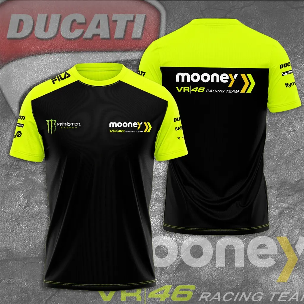 Yamaha Racing Team T-Shirt, VR46, Summer Short Sleeve, Casual Style, For Men and Women, Oversized T-Shirt, Sports Streetwear, Outdoor Sport Women's Top