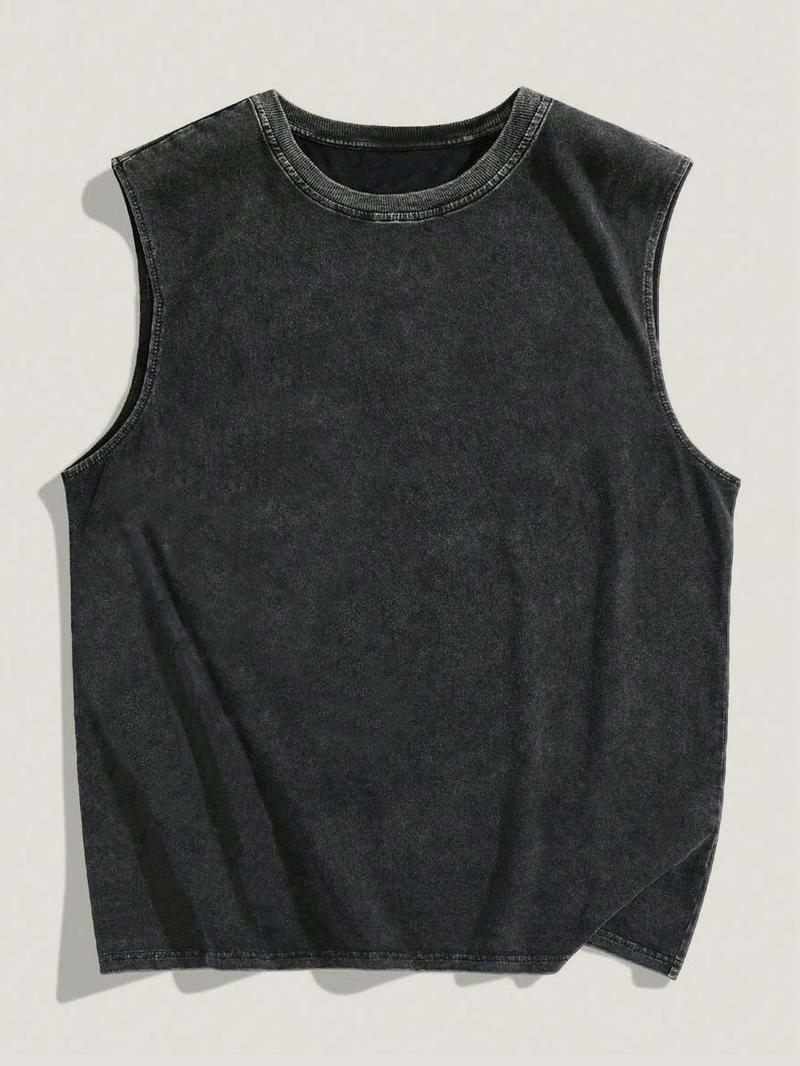 Product Introduction of Men's 100% Cotton Round Neck Tank Top, Regular Fit Casual Comfy Sleeveless Top for Daily Wear, Men's Clothes for All Seasons, Clothing 1