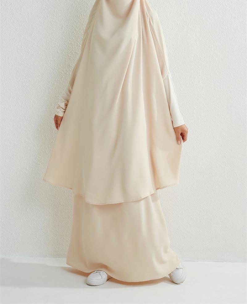 Product Introduction of Two-Piece High-Quality Large Size Clothing, Women's Clothing, Clothing Apparel, Solid Color Long Sleeve Skirt Long Robe 28