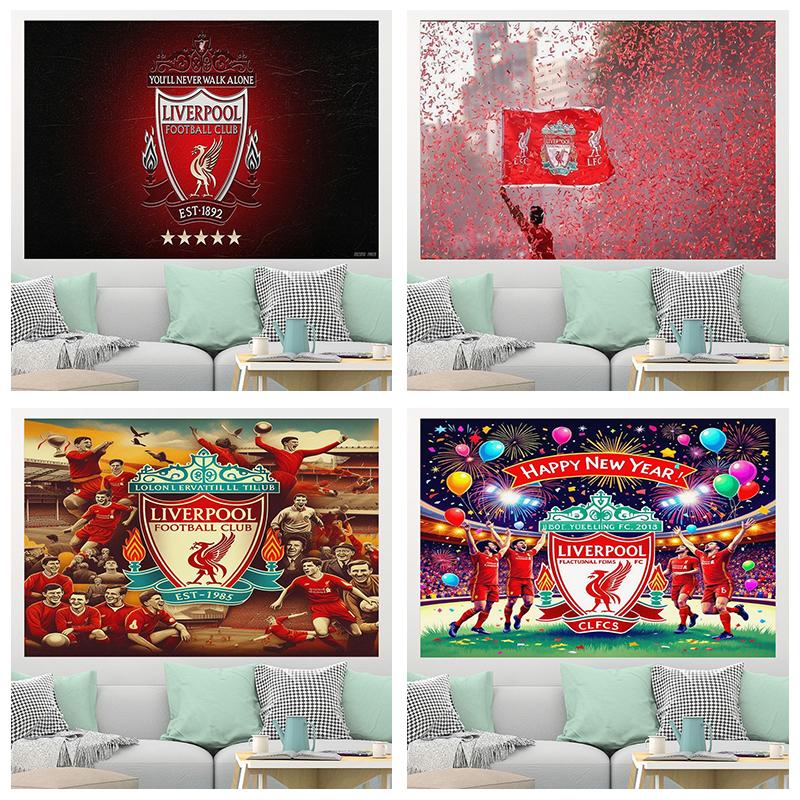 Liverpool Football Club background fabric bedroom living roo - TikTok ...