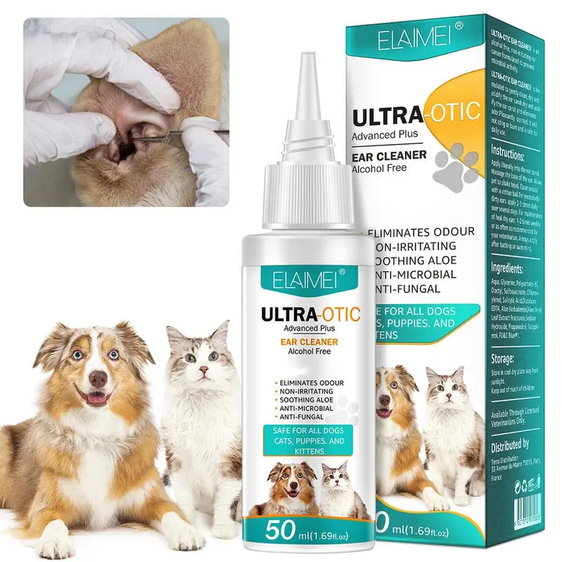 Dụng Cụ Làm Sạch Tai Cho Thú Cưng, 50ml, Thích Hợp Cho Mèo Và Chó, Chất Lỏng Rửa Tai Thông Dụng Khử Mùi Và Ngứa, Làm Sạch Tai 1