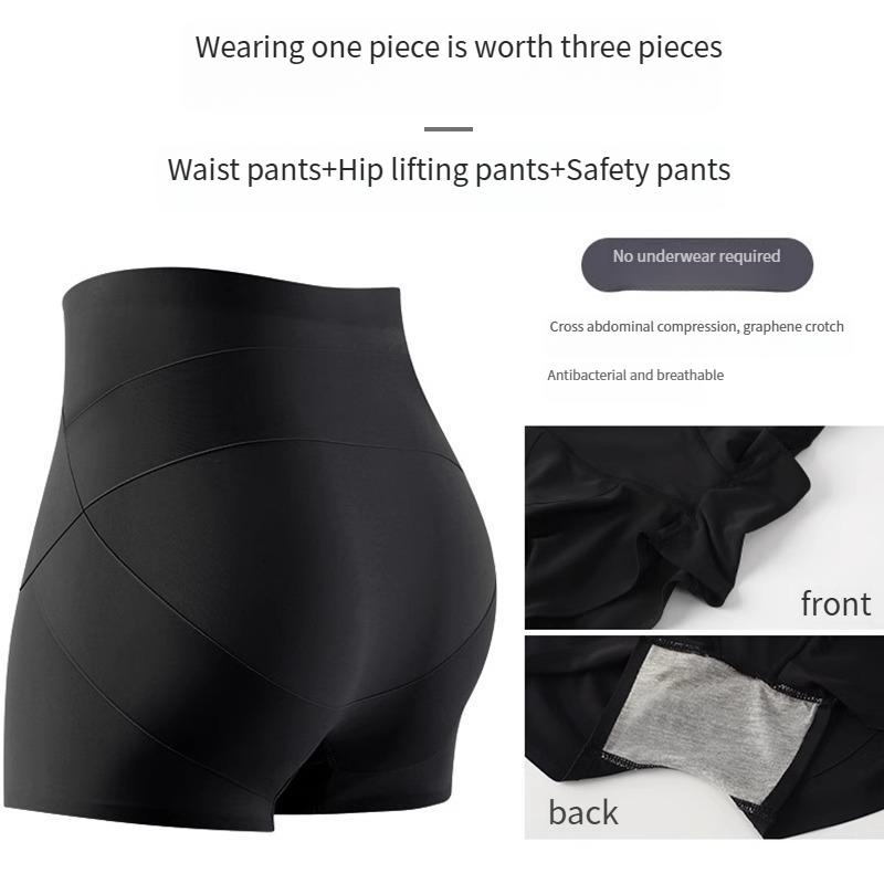 High Waist Belly Contraction Seamless Leggings Women's Plus Size Sports Safety Pants Anti-exposure