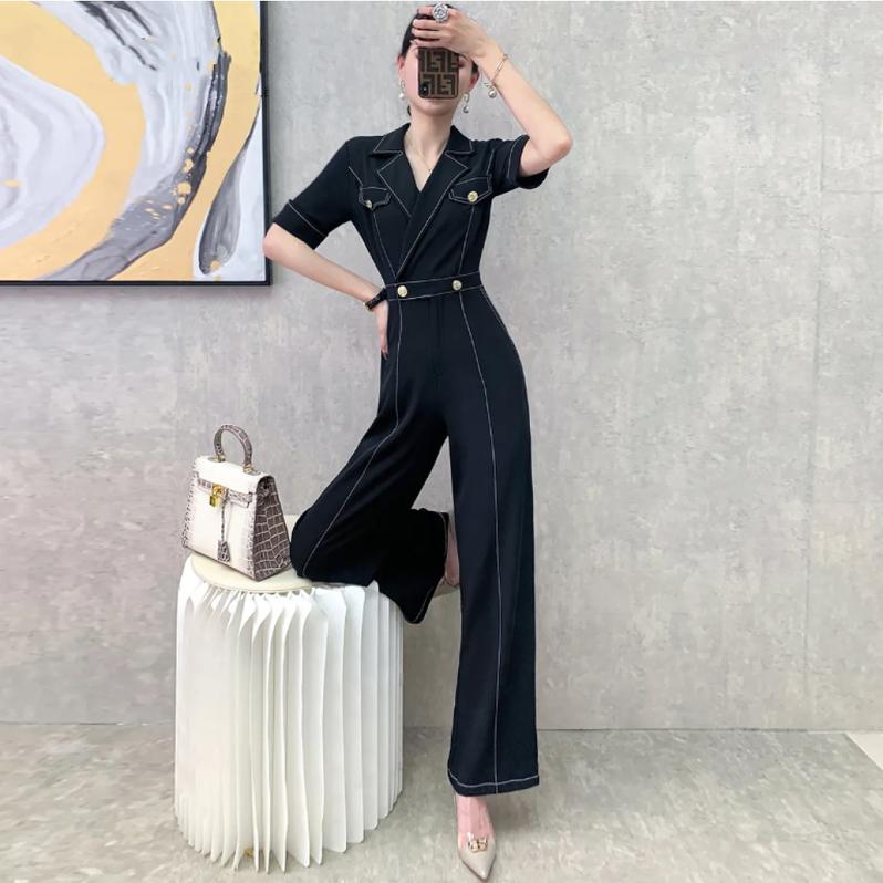 Product Introduction of 【ready stock】 FADFAD Elegant and luxurious long-sleeved v-neck jumsuit 2